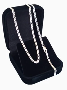 Corrente correntinha Cordão Grumet Escama de Peixe 50 Cm 2.2 MM na Prata Italiana Legitima Pura - Prata - Visão 2