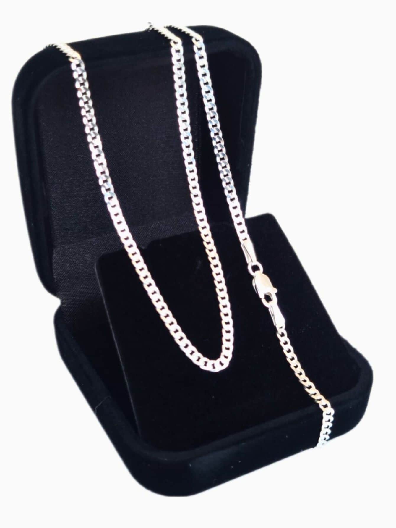 Corrente correntinha Cordão Grumet Escama de Peixe 50 Cm 2.2 MM na Prata Italiana Legitima Pura - Prata - Visão 1