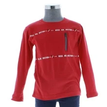 Playera para Niño Roja de Manga Larga 3279 Tallas 2 a 16 Años - Rojo - Ver 2