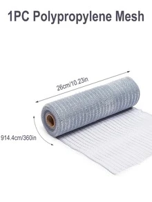 1卷銀色緞帶,diy花圈蝴蝶結緞帶,禮品包裝用緞帶,生日婚禮假期派對背景裝飾紗,聖誕樹裝飾緞帶 - 銀色 - 查看 4