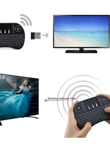 Mini Wireless Keyboard Mouse Touchpad Android Tv Xbox Pc - 黑色 - 查看 1