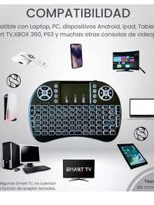 Mini Wireless Keyboard Mouse Touchpad Android Tv Xbox Pc - 黑色 - 查看 3