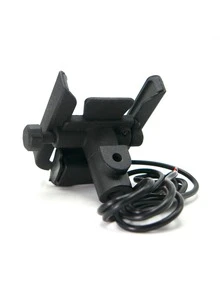 Rasen SOPORTE PARA CELULAR PARA MOTO Y BICI UNIVERSAL METALICO PARA ESPEJO CON CARGADOR - Negro - Ver 3