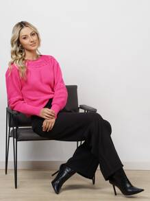 Women Sweaters - Màu Hồng Tươi - Xem 4