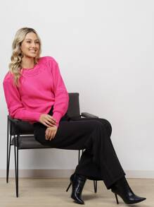 Women Sweaters - Màu Hồng Tươi - Xem 5