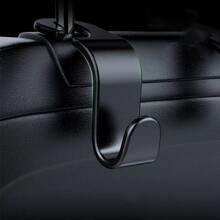 4入組車用袋子鉤子前座椅靠墊收納架,汽車夾子置物架,車輛儲物內飾配件 - 黑色 - 查看 4