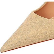 Zapatos de tacón de aguja de mujeres de moda elegante simple sin cordones exterior - Albaricoque - Ver 2