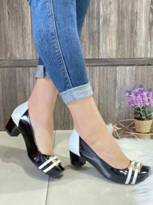 Women Flats - 黑與白 - 查看 1