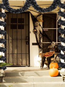 2pcs 2m Black Fur Strip, Party Decoration Colorful Strip - Black - View 8