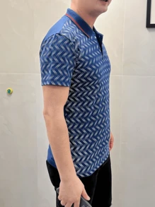 Men Polo Shirts - Màu xanh lam - Xem 2