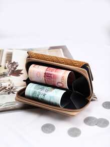 1pc Black Fashionable Simple Three Fold Short Wallet For Men And Women Business Handheld Portable Short Wallet Lightweight Fashion For Anniversary For Birthday Gift For Gift White-Collar Workers For Male For Female Gifts For Teachers Keychain Wallet Business Casual For Women Wallet Mini Wallet Purse Wallet Coin Wallet