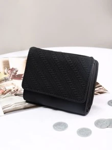 1pc Black Fashionable Simple Three Fold Short Wallet For Men And Women Business Handheld Portable Short Wallet Lightweight Fashion For Anniversary For Birthday Gift For Gift White-Collar Workers For Male For Female Gifts For Teachers Keychain Wallet Business Casual For Women Wallet Mini Wallet Purse Wallet Coin Wallet