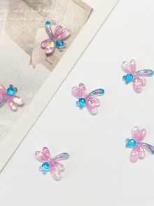 新品到貨,可愛的卡通蜻蜓藍色指甲藝術裝飾 3g