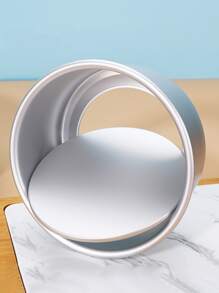 1pc Detachable Halloween Celebration 4"/ 5"/ 6"/ 7"/ 8"/ 9"/ 10"/ 12"/ 14" Round Anodized Removable Bottom Cake Pan, Aluminum Alloy Baking Mold For Sponge Cake - Silver - View 8