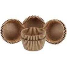 300 chiếc giấy lót bánh cupcake nhỏ tự nhiên, cốc giấy chống dầu với tab bóc dễ dàng để nướng - màu thật - Xem 3