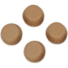 300 chiếc giấy lót bánh cupcake nhỏ tự nhiên, cốc giấy chống dầu với tab bóc dễ dàng để nướng - màu thật - Xem 6