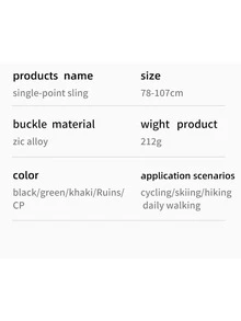1入組男士單點吊索,攜帶各種各樣,合適的適用於戶外運動和訓練 - 黑色 - 查看 5