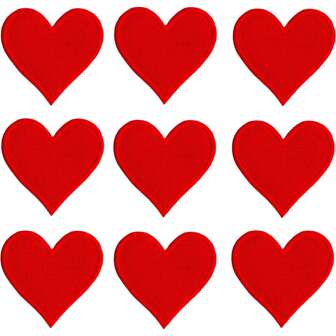 10 Piezas Adhesivos Para Parches Bordados En Forma De Corazón Rojo Con Adhesivo, Para Decoración De Ropa