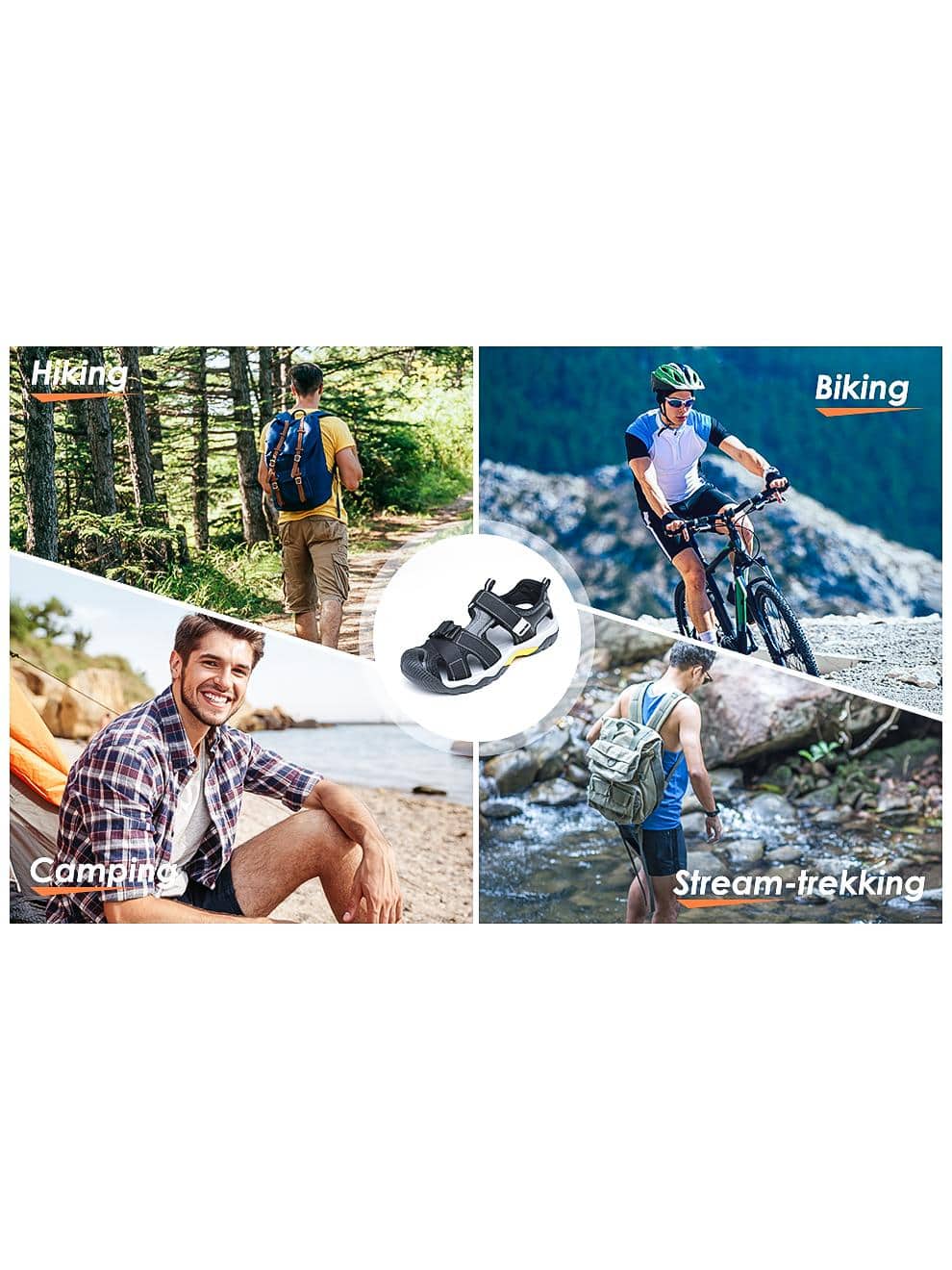 Men’s Sport Outdoor Hiking Sandals Closed Toe Athletic Adventure Beach