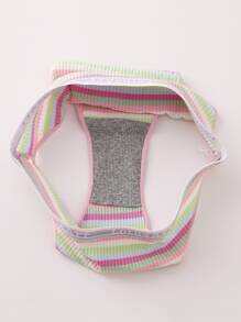 5 Piezas/set Calzones De Mujer De Baja Altura Con Estampado De Letras Y Rayas Coloridas - Multicolor - Ver 6