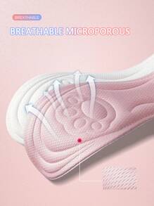 1雙透氣織物鞋墊吸汗軟底緩衝適用於運動鞋 - 粉色 - 查看 3