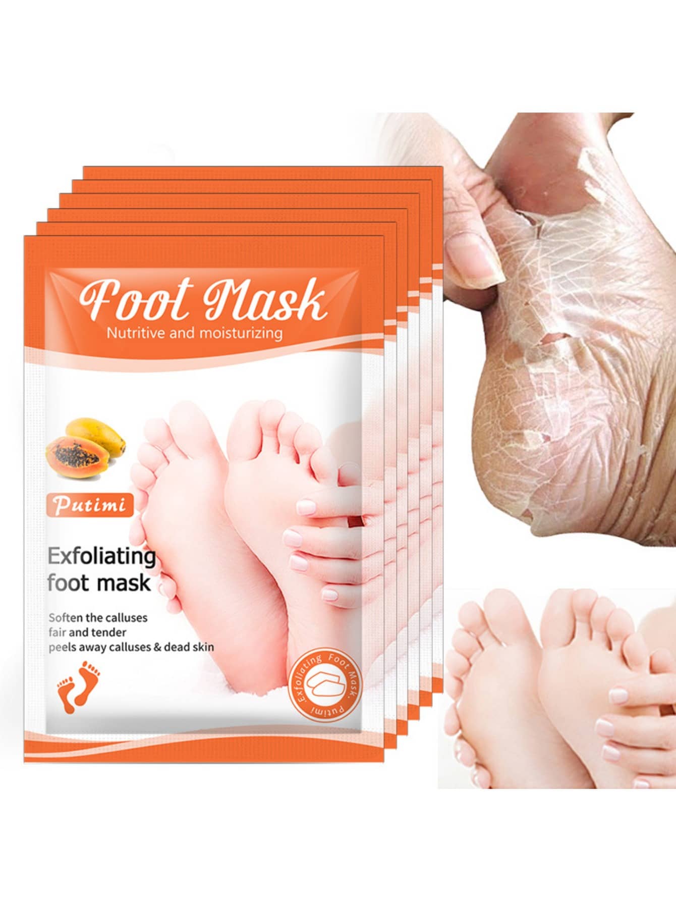 5 Piezas Membrana De Pies De Papaya, Membrana De Pies Sentidos, Piel Muerta Y Callos En Los Pies