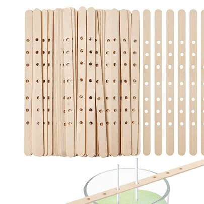 10 chiếc giá đỡ bấc nến bằng gỗ, một lỗ, nhiều lỗ, dụng cụ làm nến tự làm, que cố định bấc nến, Halloween, ma quái, mùa thu, lễ hội, ngày lễ, giáng sinh, mùa đông, ngày lễ, lễ hội, trang trí phòng, quà tặng