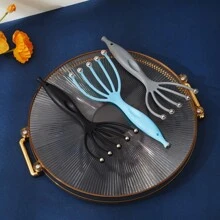 2 件手持式头部按摩器，头皮水疗深度放松头皮手动按摩器按摩工具干湿减压适用于工作或家庭宠物可用、头发、美发工具、护发、学校、返校、旅行、旅行必需品、家庭必需品、水疗、按摩工具、按摩、按摩器、水疗 - 黑色 - 查看 6