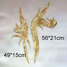 1pair Sparkling Sequins Embroidery Fabric Applique For Dress Wedding & Formal Attire Decoration