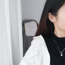 OMID 1對純925銀葉子耳釘,簡單優雅的設計適合女性日常佩戴 - 耳釘 - 查看 2