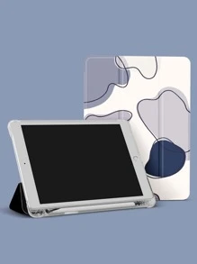 Simple Color Block Case Compatible With IPad With Pen Holder,Supports Automatic Sleep/Wake Lid