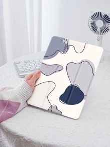 Simple Color Block Case Compatible With IPad With Pen Holder,Supports Automatic Sleep/Wake Lid