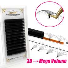 混合哑光黑色易扇形睫毛延长 12 排易卷扇形睫毛自动扇形睫毛用品睫毛簇、睫毛簇、单根睫毛、睫毛、假睫毛 - 黑色 - 查看 2