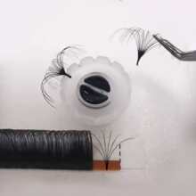 混合哑光黑色易扇形睫毛延长 12 排易卷扇形睫毛自动扇形睫毛用品睫毛簇、睫毛簇、单根睫毛、睫毛、假睫毛 - 黑色 - 查看 5