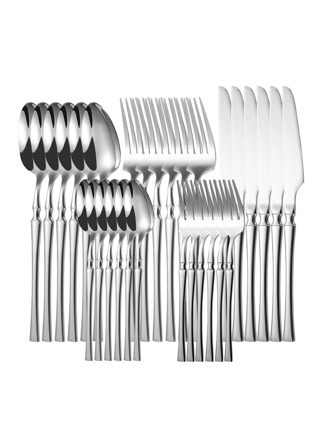 5入組或30入組小腰身餐具套裝,不鏽鋼西餐牛排刀、叉和湯匙