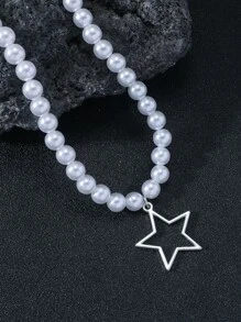 1 Máy Tính Màu Bạc Nam Gốm Thủy Tinh Màu Trắng Ngọc Trai Đính Hạt Túi Đeo Chéo, Ngày Lễ Quà Tặng, Thích Hợp Để Đeo Hàng Ngày - trắng - Xem 1