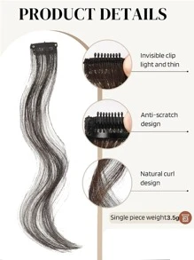14 inches, 35 centimeters, dragon whiskersbangs black - Black - View 3