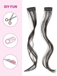 14 inches, 35 centimeters, dragon whiskersbangs black - Black - View 4