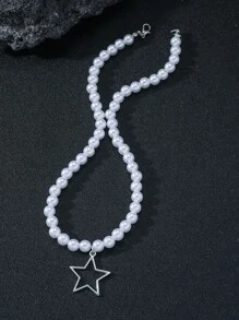 1 Máy Tính Màu Bạc Nam Gốm Thủy Tinh Màu Trắng Ngọc Trai Đính Hạt Túi Đeo Chéo, Ngày Lễ Quà Tặng, Thích Hợp Để Đeo Hàng Ngày - trắng - Xem 2