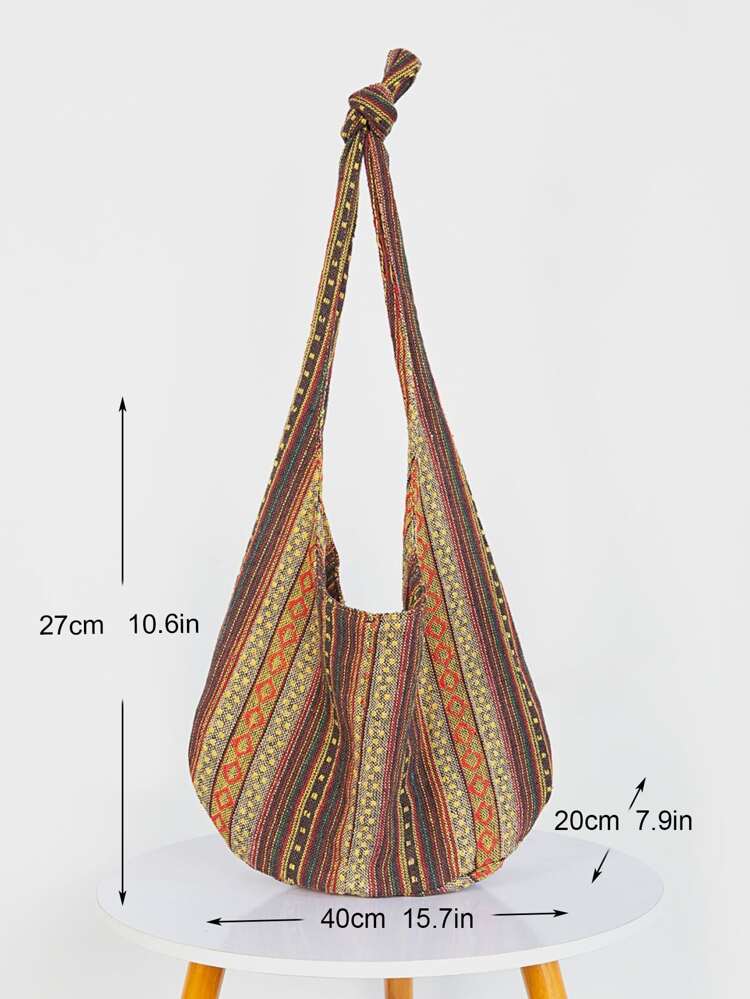 Yogodlns Striped Crossbody Bag,Boho Style Shoulder Bag,Large Capacity Canvas Travel Bag, Vintage, Retro, Bohemian Style Boho Bag For Women, Matching With Ibiza Fits Perfectly , Bohemian Outfit For Women, Boho