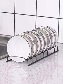 1pc Stainless Steel Multi-purpose Dish Rack - Black - View 3