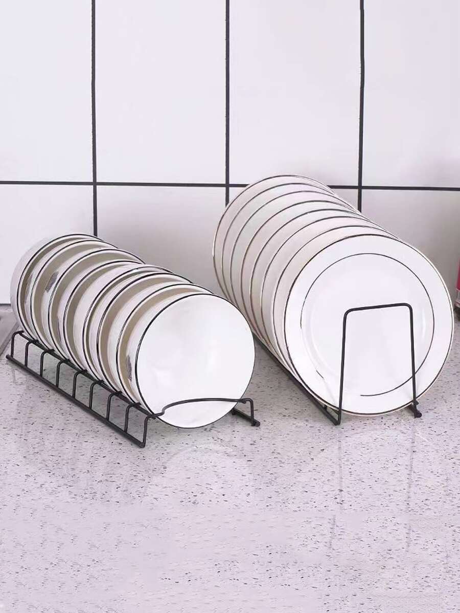 1pc Stainless Steel Multi-purpose Dish Rack - Black - View 1