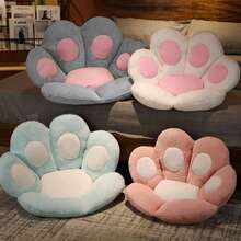 1pc Plush Cat Paw Shaped Cushion For Tatami, Office Or Home Sofa, Bear Paw Pillow - Pink - View 5