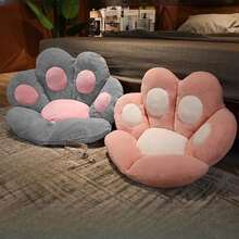 1pc Plush Cat Paw Shaped Cushion For Tatami, Office Or Home Sofa, Bear Paw Pillow - Pink - View 4