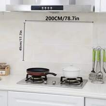 1捲透明廚房過油貼,用於爐具和櫥櫃檯面的防水自粘靜電貼膜高溫防護貼膜 - 無色 - 查看 4