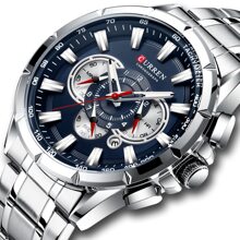 Curren Men's Multifunctional Chronograph Waterproof Stainless Steel Watch