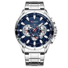 Curren Men's Multifunctional Chronograph Waterproof Stainless Steel Watch