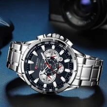 Curren Men's Multifunctional Chronograph Waterproof Stainless Steel Watch
