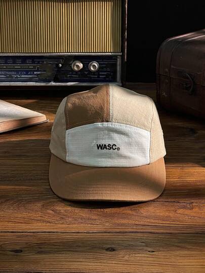1pc Unisex Japanese-Style Patchwork 5-Panel Baseball Cap, Skateboard Snapback Hat, Outdoor Camping Streetwear, Suitable For Daily Wear, Shopping, Travel, Vacation