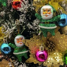 6pcs/set Mini Green Santa Claus Pendant, Suitable For Party And Christmas Atmosphere Decoration - Green - View 6